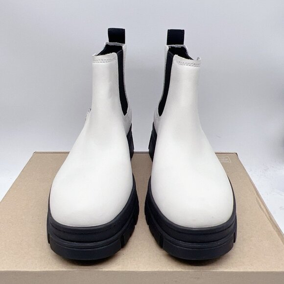 UGG ASHTON CHELSEA BOOTS Platform Waterproof Pull-on WHITE LEATHER WOMEN'S US 9 - Picture 5 of 12